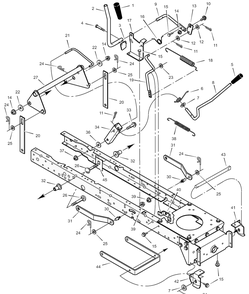 Mower Housing Suspension Diagram and Parts List for 405003X52B 2003 Briggs and Stratton Lawn Tractor